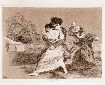 Savaşın Felaketleri: İstemiyorlar (bir hazırlık çiziminden by Francisco de Goya