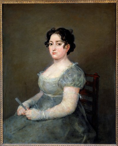 Fan Tablosunda Kadın Francisco de Goya (1746-1828) 19. Yüzyıl Güneşi. 1,03x0,84 m by Francisco de Goya