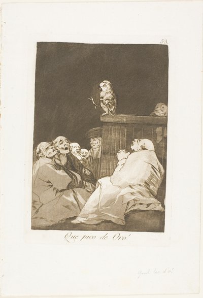 Ne Altın Gaga!, Los Caprichos'tan 53 numaralı plaka by Francisco Jose de Goya y Lucientes
