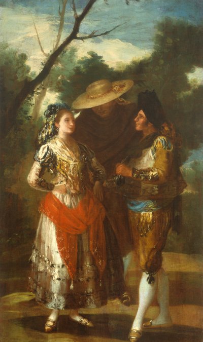 İki Toreroslu Bir Maja, 1779-1780 by Francisco Jose de follower of Goya y Lucientes