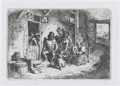 Levha 10: iki figür dans ediyor, bir diğeri davul çalıyor, gelenekler dizisinden ..., 1850. by Francisco Lameyer Berenguer