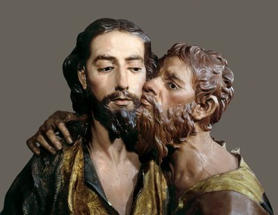 Judas'ın tutuklanması ya da öpücüğü. Francisco SALZILLO'nun (1707-1783) heykeli by Francisco Salzillo