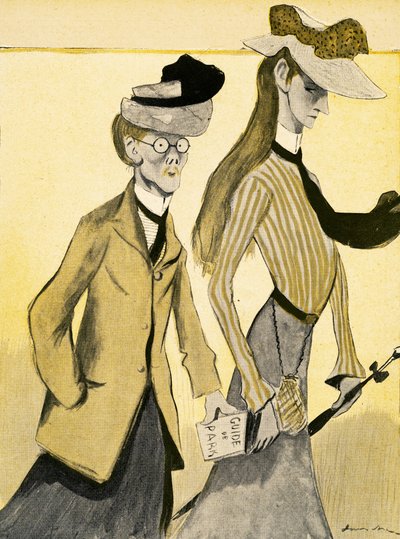 A young English Woman in France with her chaperone, 1903  by Francisco Sancha y Lengo