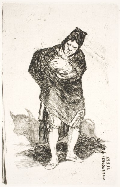 Boğa ile Endülüs kaçakçı, by Francisco de Goya