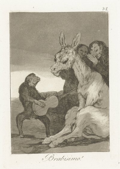 Bravo! Brabisimo! (nesne üzerindeki başlık) Los Caprichos (dizi başlığı) by Francisco de Goya