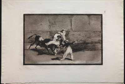 Boğa Güreşi: Yüzükteki Boğa Tarafından Yakalanan Bir Moor, 1876. by Francisco de Goya