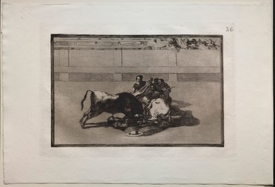 Boğa Güreşi: Bir Picador Atsız ve Boğanın Altına Düşüyor by Francisco de Goya