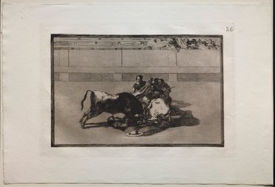 Boğa Güreşi: Bir Picador Atsız ve Boğanın Altına Düşüyor, 1876. by Francisco de Goya