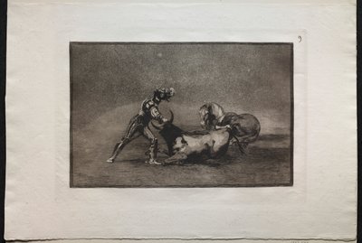 Boğa Güreşi: Bir İspanyol Şövalyesi Atını Kaybettikten Sonra Boğayı Öldürdü, 1876. by Francisco de Goya