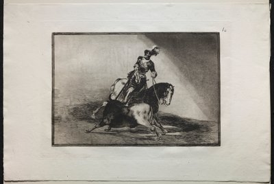 Boğa Güreşi: Charles V bir boğayı mızraklıyor by Francisco de Goya