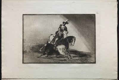 Boğa Güreşi: Charles V, bir boğayı mızraklıyor, 1876. by Francisco de Goya