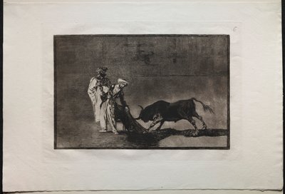 Boğa Güreşi: Moors Ringde Farklı Bir Oyun Oynar, Burnous ile Boğayı Çağırır, 1876. by Francisco de Goya