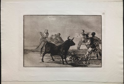Boğa Güreşi: Mızraklar, Oraklar, Banderillalar ve Diğer Silahlarla Boğayı Dizginleyen Rabble, 1876. by Francisco de Goya