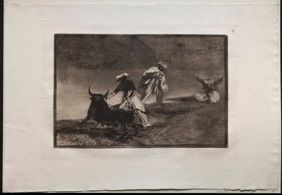 Boğa Güreşi: Bir Muhafazada Pelerinle Başka Bir Oyun Oynarlar by Francisco de Goya
