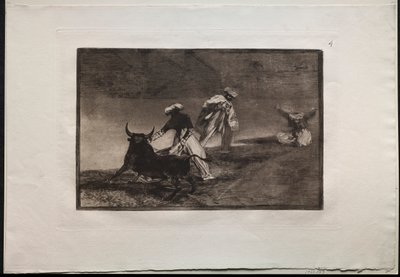 Boğa Güreşleri: Bir Muhafazada Pelerinle Başka Bir Oyun Oynarlar, 1876. by Francisco de Goya