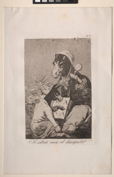 Kaprisler: Öğrenci Daha Fazla Bilgi Edemez mi? by Francisco de Goya