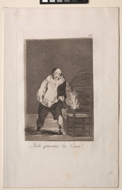 Caprichos: Ve Evi Yanıyor. by Francisco de Goya