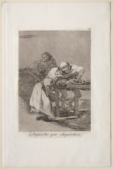 Caprichos: Çabuk Olun Uyanıyorlar by Francisco de Goya