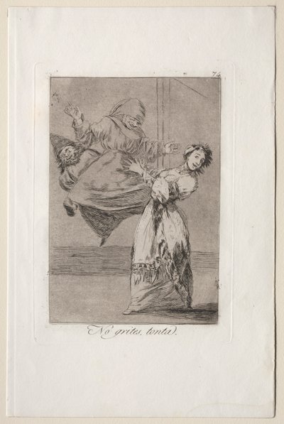 Caprichos: Aptalca Çığlık Atma. by Francisco de Goya