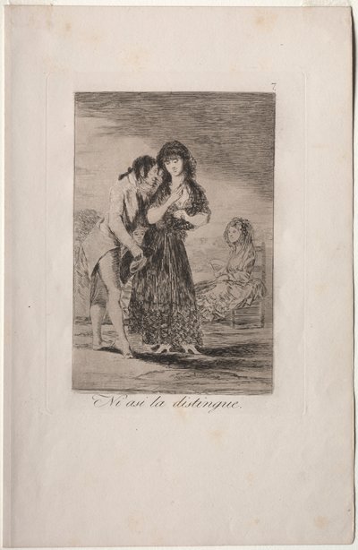 Caprichos: Böyle Bile Onu Çıkaramaz. by Francisco de Goya