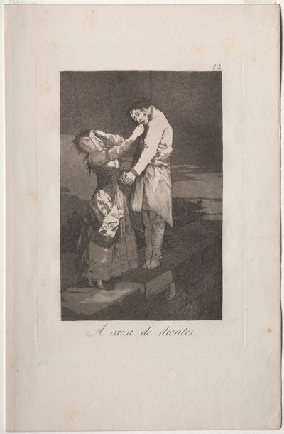Caprichos: Diş Avı. by Francisco de Goya