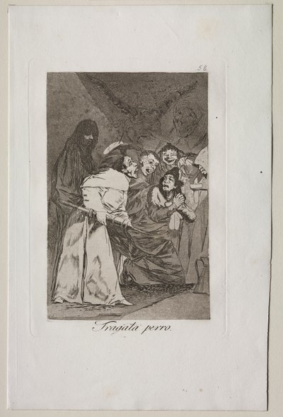 Caprichos: Yut onu, Köpek! by Francisco de Goya