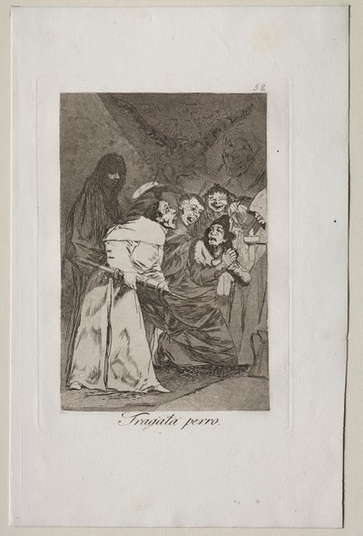Caprichos: Yut onu, Köpek!. by Francisco de Goya