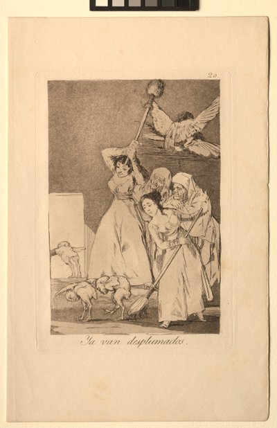Caprichos: İşte Kopardılar, yani tüylendiler. by Francisco de Goya