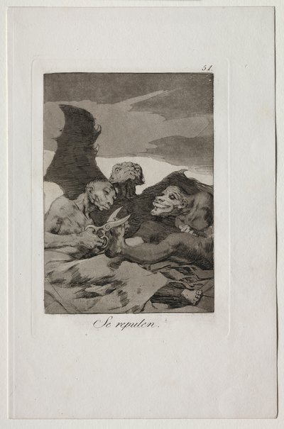 Caprichos: Kendilerini Kurtarıyorlar by Francisco de Goya