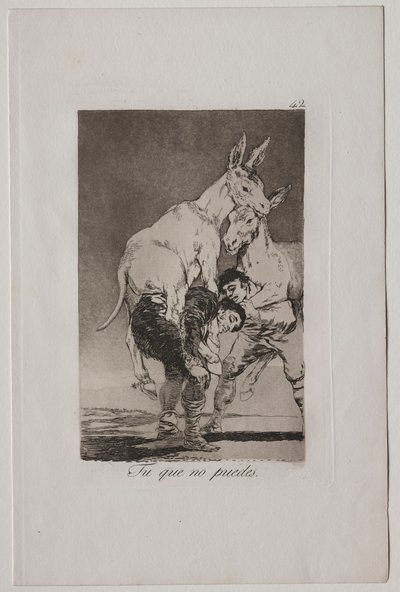 Caprichos: Yapamayan Sen. by Francisco de Goya