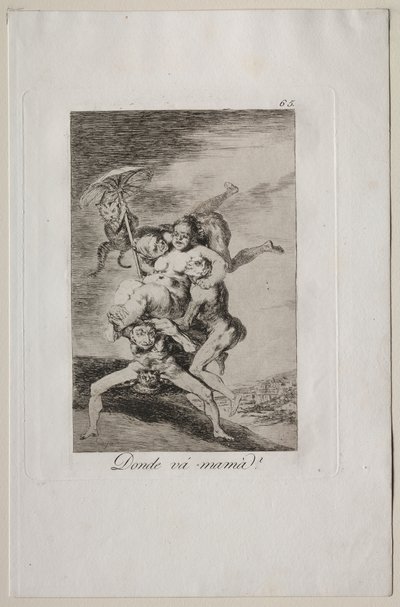 Caprichos: Annem nereye gidiyor? by Francisco de Goya