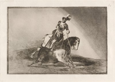 Charles V. Valladolid meydanında bir boğayı mızraklarken by Francisco de Goya
