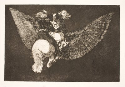 Uçan Aptallık (Seni kanatlarının altına saklayan ve gagasıyla ısıran arkadaştan vazgeç) by Francisco de Goya