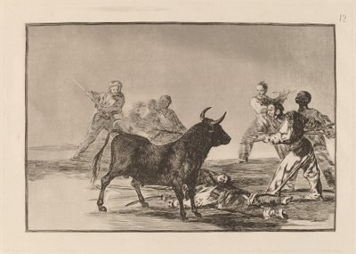 Mızraklı, Oraklı, Banderillalı ve Diğer Silahlı Boğa Rabble Hamstring by Francisco de Goya