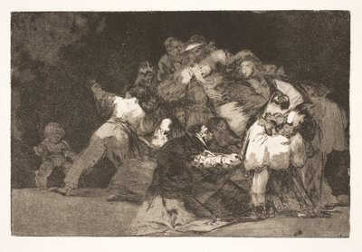 Genel olarak aptallık (Kedinin pençeleri ve adanmışın kıyafetleri / tıpkı yükün genellikle erdem alışkanlıklarına bürünmesi gibi) by Francisco de Goya