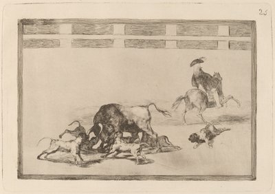 Echan perros al toro (Boğada Köpekleri Gevşetirler) by Francisco de Goya