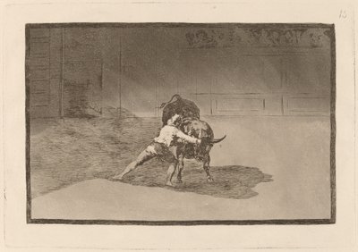Ünlü Martincho, banderillas al quiebro by Francisco de Goya