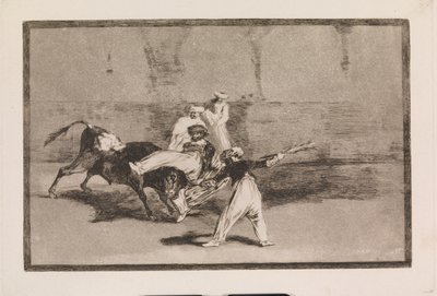 Arenada boğa tarafından yakalanan bir karınca by Francisco de Goya