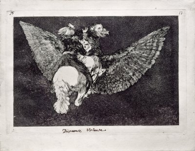 Los Disparates Follies dizisinden Uçan Delilik, 1815-1819 by Francisco de Goya