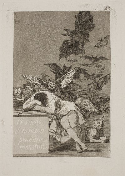 Aklın uykusu canavarları besler by Francisco de Goya