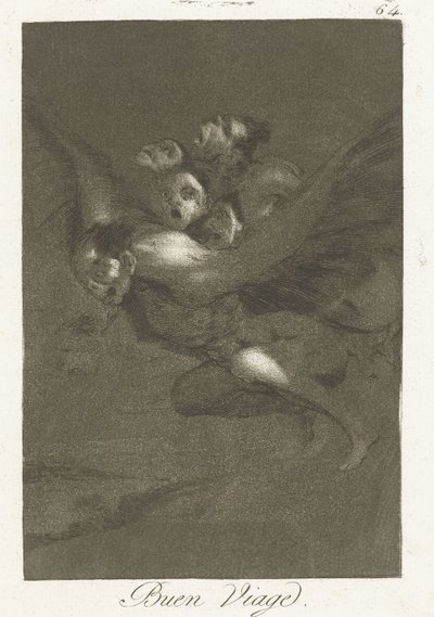 Goede reis Bon Voyage (nesne üzerine başlık) Los Caprichos (dizi başlığı) by Francisco de Goya