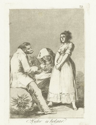 tembel olmak daha iyi Mejor es holgar (nesnedeki başlık) Los Caprichos (dizi adı) by Francisco de Goya