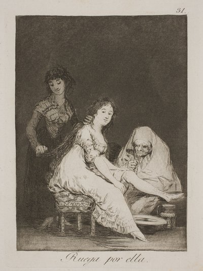 onun için dua ediyor by Francisco de Goya