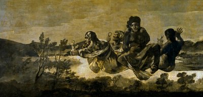 ""Les moires"" (Les Fates) Atropos (Fates) Tablo Francisco Goya (1746-1828) 1820-1823 Dim 123x266 cm Museo del Prado, Madrid by Francisco de Goya