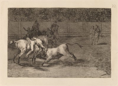 Hintli takma adı Mariano Ceballos, boğayı atından öldürür (Mariano Ceballos, Kızılderili Takma Adı, Boğayı Atından Öldürür) by Francisco de Goya