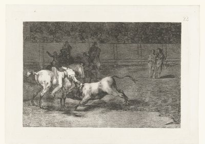 Mariano Ceballos daha önce El Indio takma adıyla Madriano Ceballos boğayı atından öldürdü Boğa Güreşi (dizi başlığı) Stierenvechten (dizi adı) by Francisco de Goya