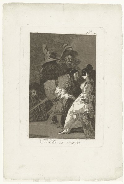 kimse kendini bilmez Nadie se conoce (nesnedeki başlık) Los Caprichos (dizi adı) by Francisco de Goya