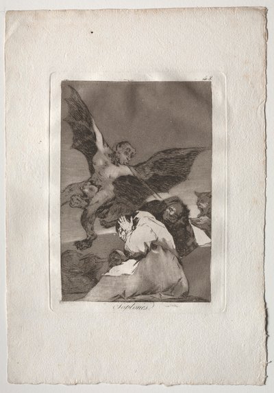 Ochenta Caprichos: Masal Taşıyıcılar-Rüzgar Patlamaları by Francisco de Goya