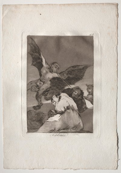 Ochenta Caprichos: Masal Taşıyıcılar-Rüzgar Patlamaları, 1793-1798. by Francisco de Goya