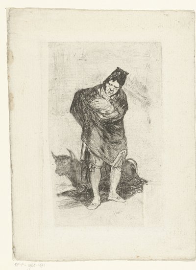 Eski boğa güreşçisi El embozado by Francisco de Goya